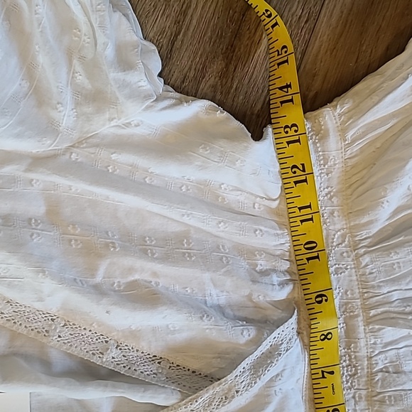 ZARA WHITE COTTON DRESS WITH EMBROIDERED LACE TRIMS SIZE small - Picture 7 of 8